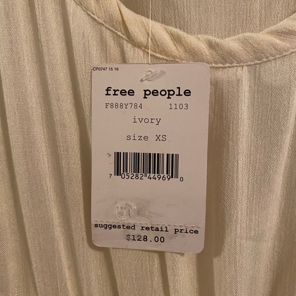 New Free People cream dress Sz XS - Picture 5 of 7